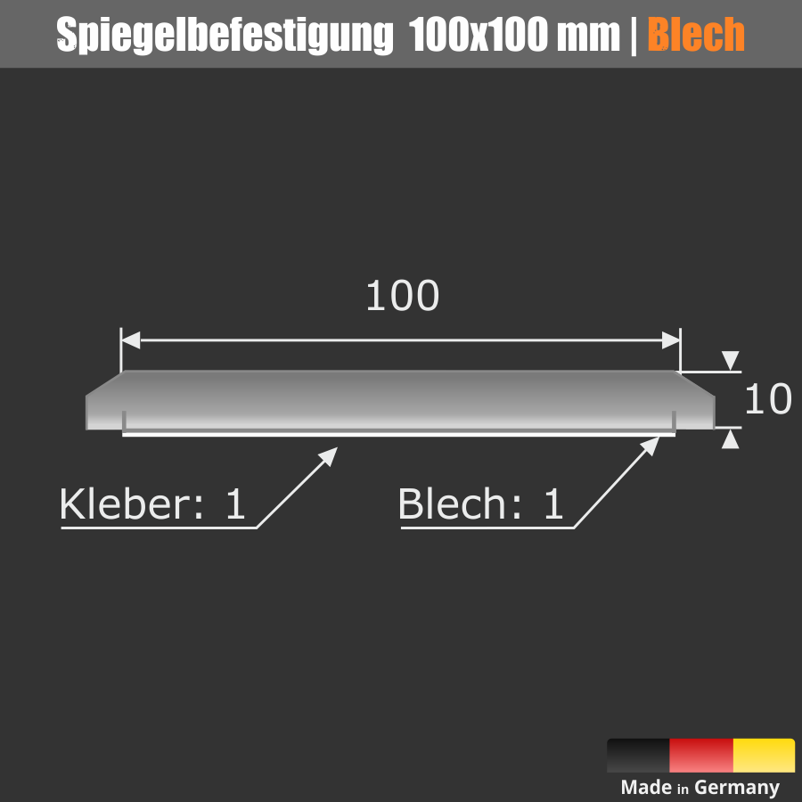 Glasbefestigung 2er Set Wandglashalter bis 12Kg