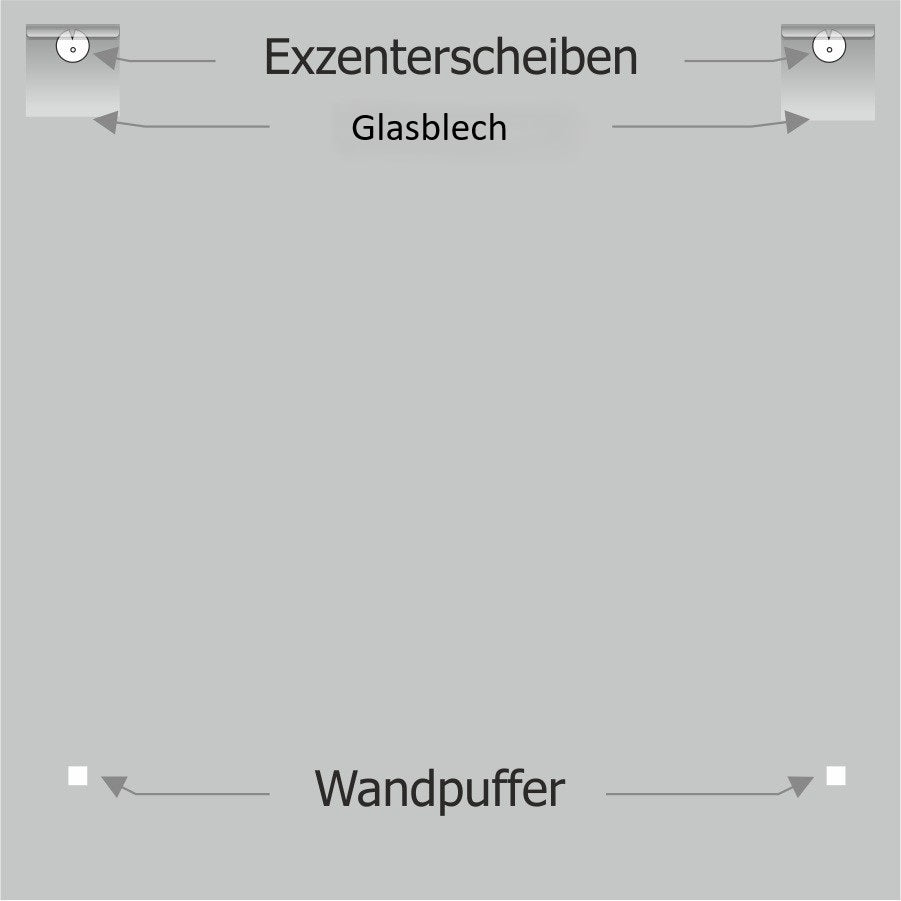 Glasbefestigung 2er Set Wandglashalter bis 12Kg