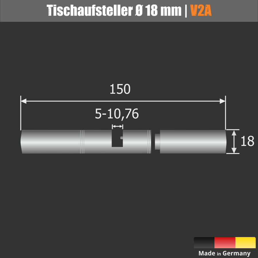 2 Tischaufsteller Edelstahl für 6-10mm Glas