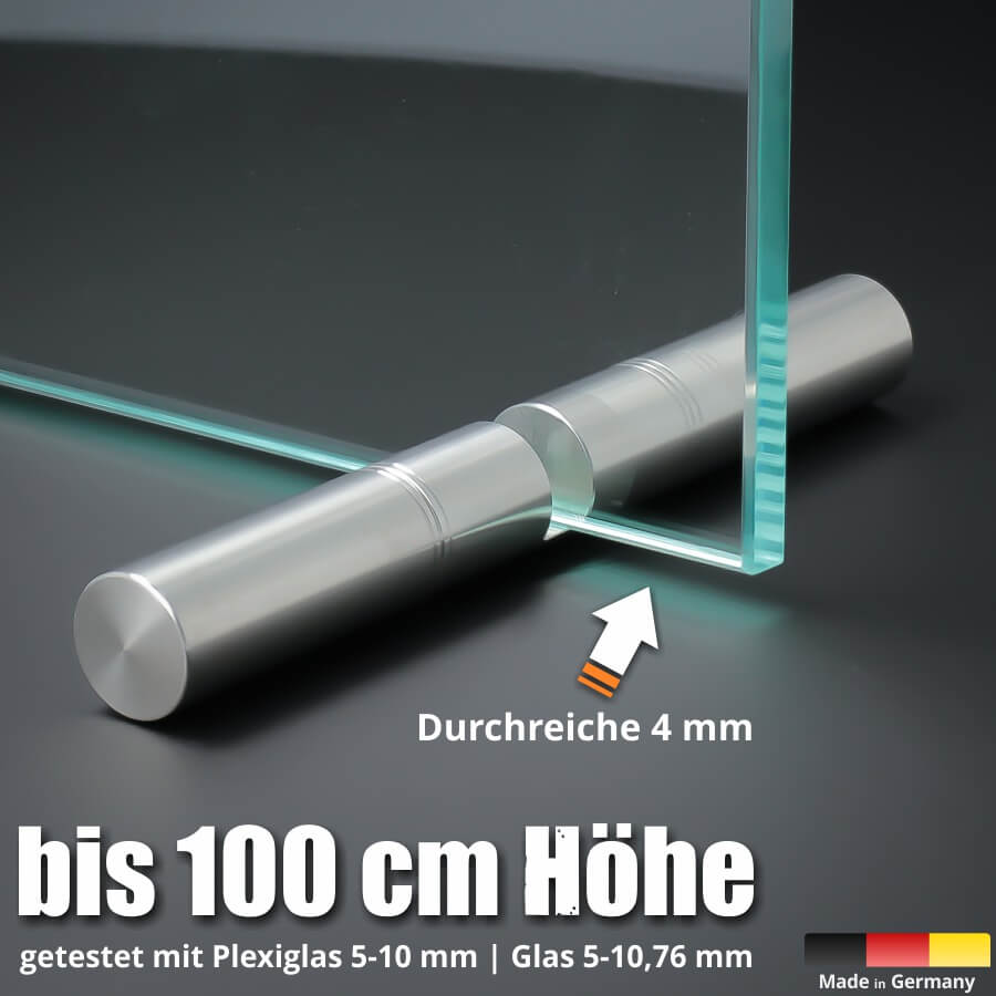 2 Tischaufsteller Edelstahl für 6-10mm Glas